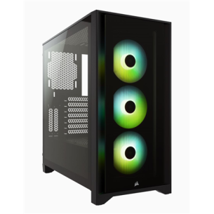 Corsair | Karastatud klaasist Mid-Tower ATX korpus | iCUE 4000X RGB | Külgaken | Must | Mid-Tower | Keskmine torn | Toiteallikas ei ole | ATX