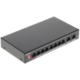 Lüliti | DAHUA | PFS3010-8GT-96 | Laua/jalamu | Rack | 8x10Base-T / 100Base-TX / 1000Base-T | 8 PoE-porti | 96 W | DH-PFS3010-8GT-96-V2